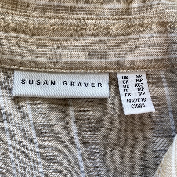 Linen Button Down Top Susan Graver SP - Picture 4 of 5